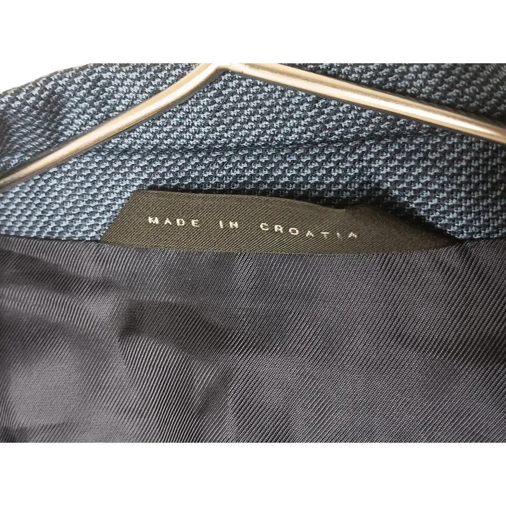 BOSS Men’s 46R Dark Blue Virgin Wool Blazer Sport Coat Croatia 3-Button 100% Woo